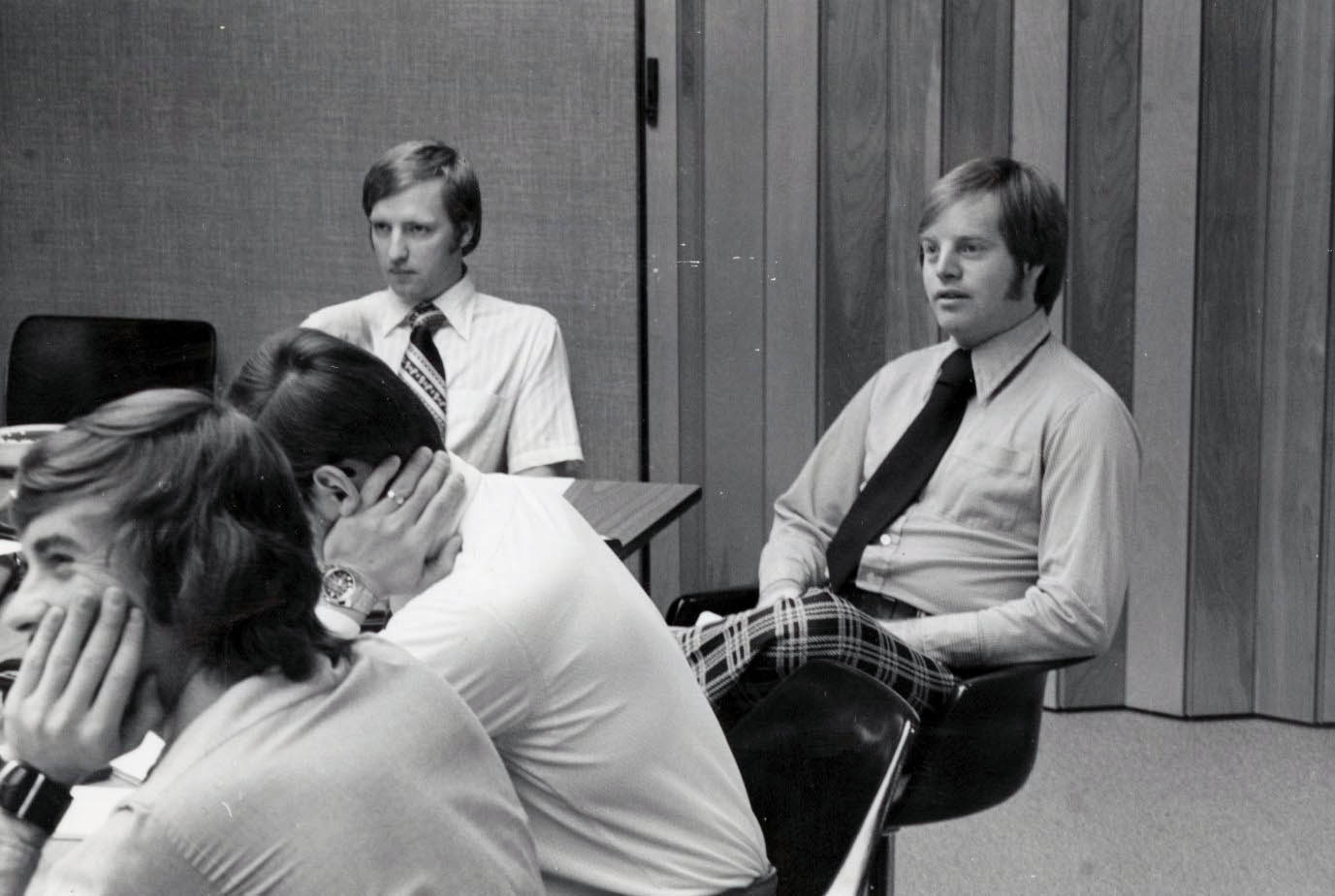 An archival photos from 1975 showing Kurt Polsley seated just right of center.